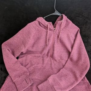 MJA Sport women's large dark pink hoodie with side pockets and half zipper